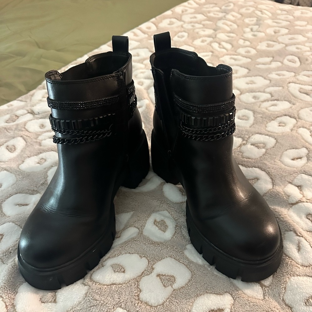 Black Torrid Chained Moto Boot Size 9